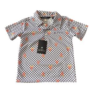 Ben Sherman checkered print lobster polo 24 months
